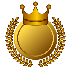 Medalla de encaje de hoja de corona de cobre