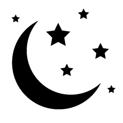 Estrellas y símbolo de la luna