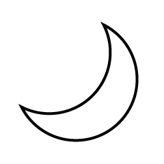Símbolo de la luna en blanco y negro