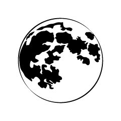 Luna llena en blanco y negro