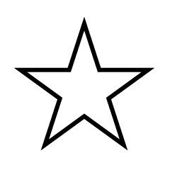 Símbolo de estrella en blanco y negro