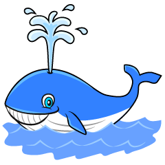 Sonriendo ballena azul