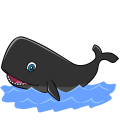 Sonriendo ballena negra