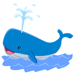 Cute Blue Whale in the Sea