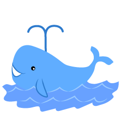 Ballena azul simple en el mar