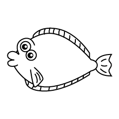 Flounder Black and White