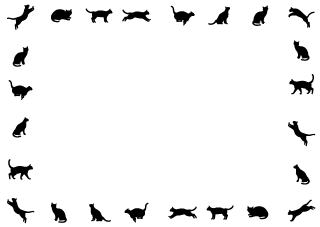 Cat Silhouette Border