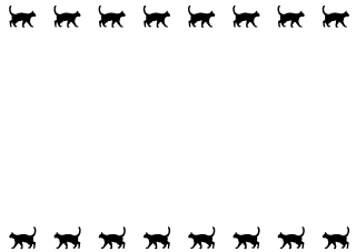 Walking Cat Silhouette Border