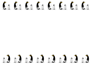 Parent and Child Penguins Border