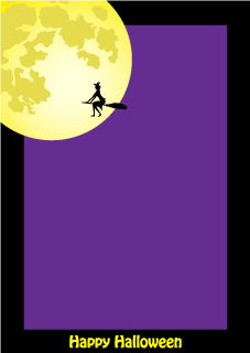 Witch and Moon Portrait Border