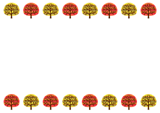 Borde de hojas de bellota de colores