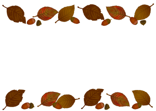Acorns and Fallen Leaves Border