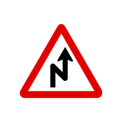 Double Curve Caution Sign