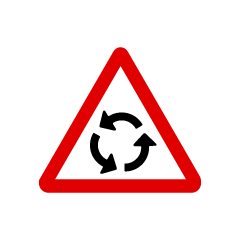 Roundabout Caution Sign