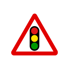 Traffic Light Caution Sign