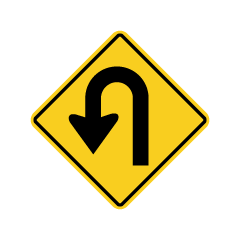 Señal de advertencia de camino lateral