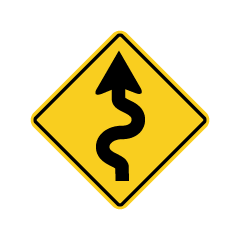 Winding Road Warning Sign