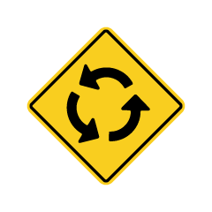 Roundabout Warning Sign