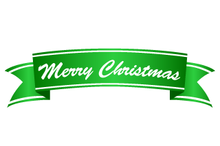 Merry Christmas Green Ribbon