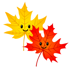 Red and Yellow Cute Maple Leaves