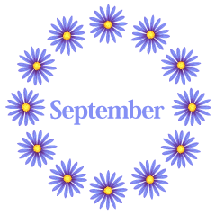 Blue Flower Wreath September