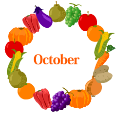 Vegetables and Fruits Wreath October