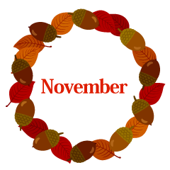 Acorns and Leaves Wreath November