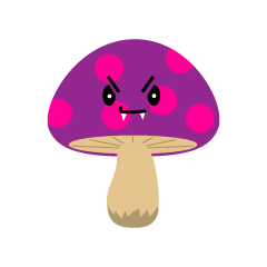 Cute Poisonous Mushroom Character
