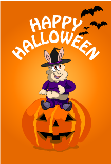 Rabbit Character Halloween Card