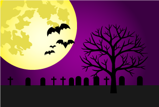 Graves and Bats Halloween