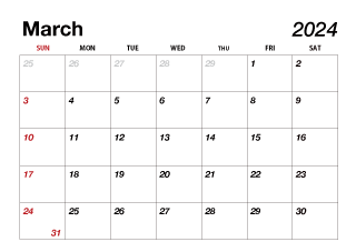 March 2024 Calendar