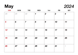 May 2024 Calendar