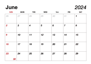 June 2024 Calendar