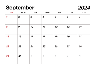 September 2024 Calendar