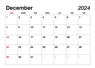 December 2024 Calendar