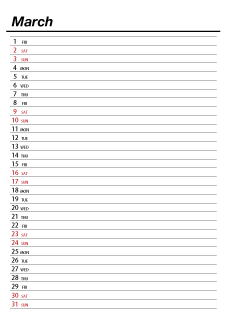 March 2024 Schedule Calendar