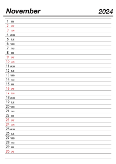 Calendario de diciembre de 2024 en color