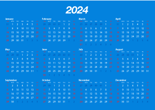 Blue 2024 Calendar