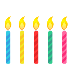 5 Colorful Candles