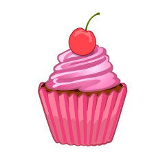 Cute Cherry Pink Cupcake