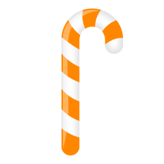 Orange Candy Cane