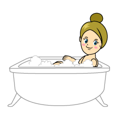 Woman Taking a Bath