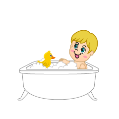 Boy Taking a Bath