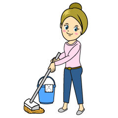 Mopping Woman