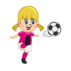 Girl Soccer Player with Pink to Shoot