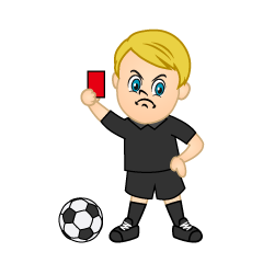 Referee Warning with Red Card