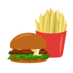 Hamburger and French Fries