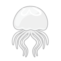 Swimming White Jellyfish