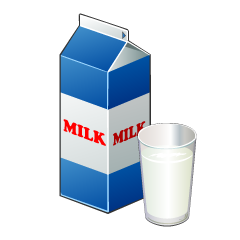 Milk Pack and Glass