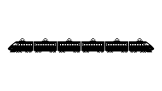 Express Train 6-Car Black and White